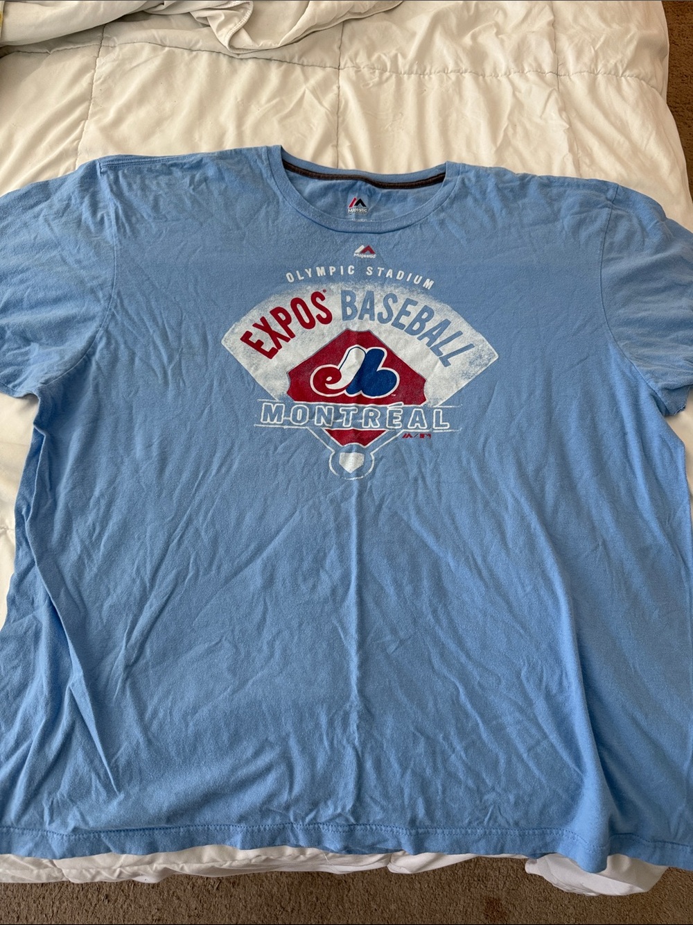 Majestic Light Blue Montreal Expos Baseball Graphic Tee